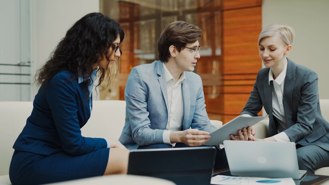 Professional business team working together in a modern office